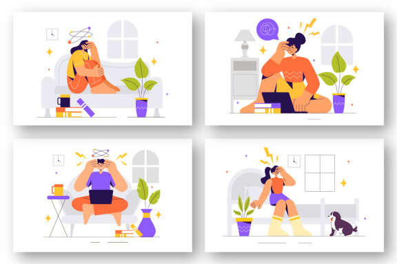 9 Headache and Migraine Illustration