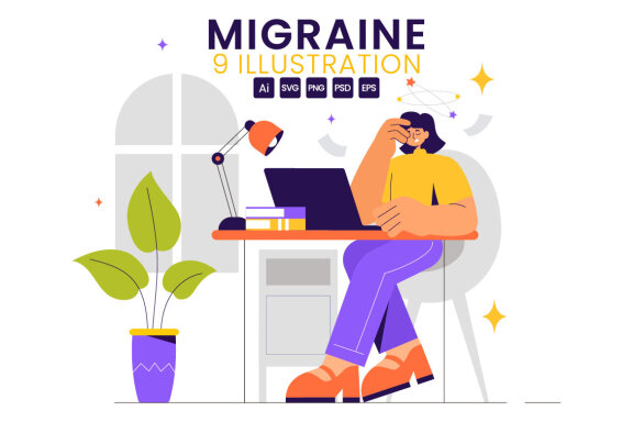 9 Headache and Migraine Illustration