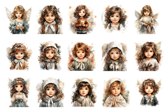 Watercolor Christmas Angel FREE Clipart