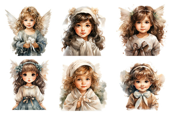 Watercolor Christmas Angel FREE Clipart