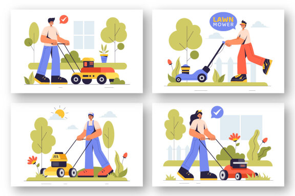 9 Lawn Mower Illustration