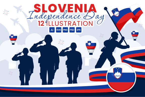12 Slovenia Independence Day Illustration
