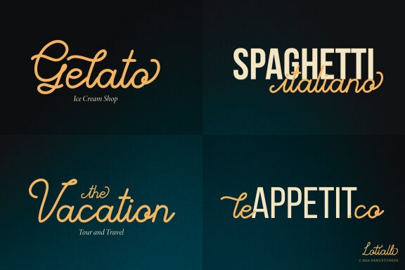 Lotialli | Monoline Script Font