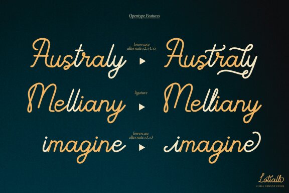 Lotialli | Monoline Script Font