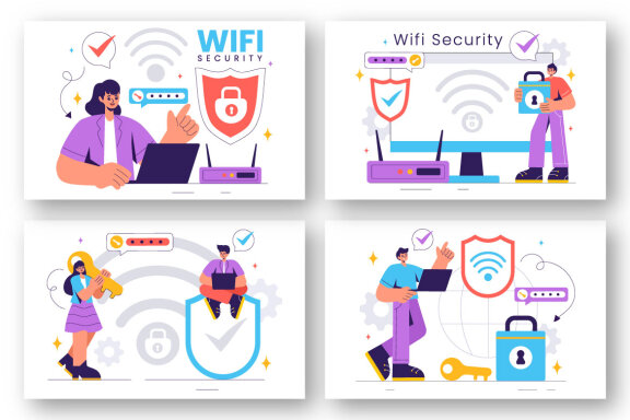 9 WiFi Security Wireless Technology Illustration