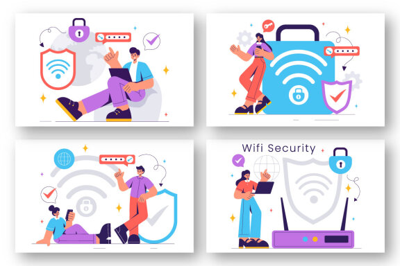 9 WiFi Security Wireless Technology Illustration