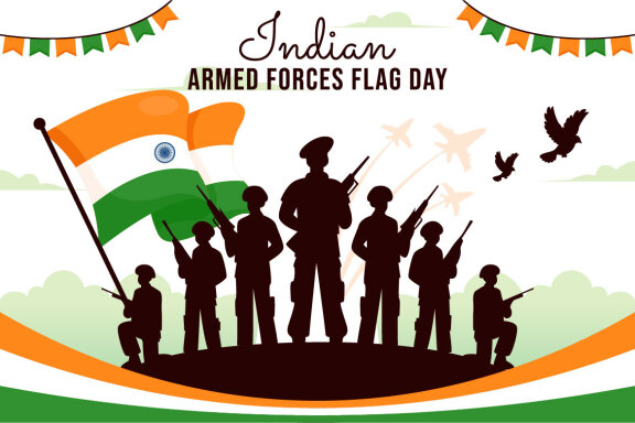 10 Indian Armed Forces Flag Day Illustration