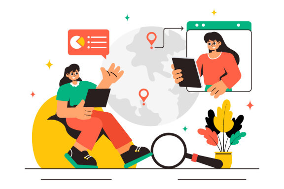 11 Global Outsourcing Business Illustration