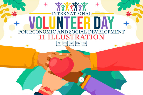 11 Volunteer Day for Economic and Social Development Illustration