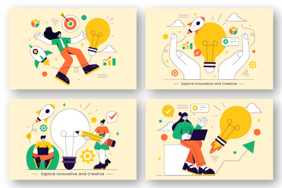 9 FREE Innovative and Creative Illustrations