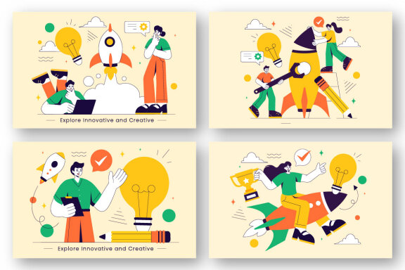 9 FREE Innovative and Creative Illustrations