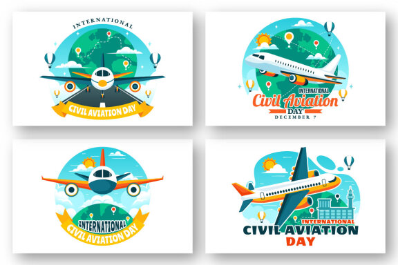 12 Civil Aviation Day Illustration