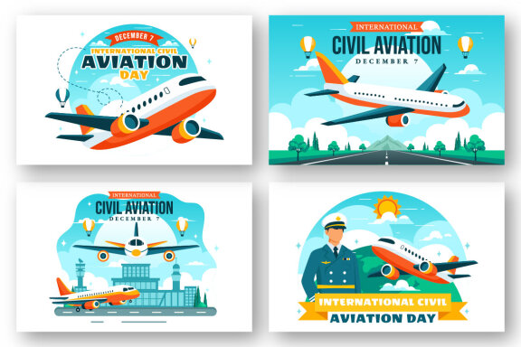 12 Civil Aviation Day Illustration