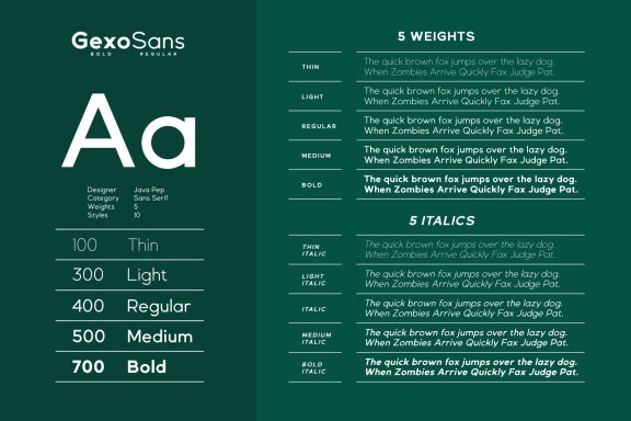 Gexo Sans – Elegant Typeface