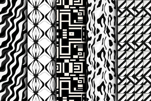 Monochrome Abstract Digital Papers