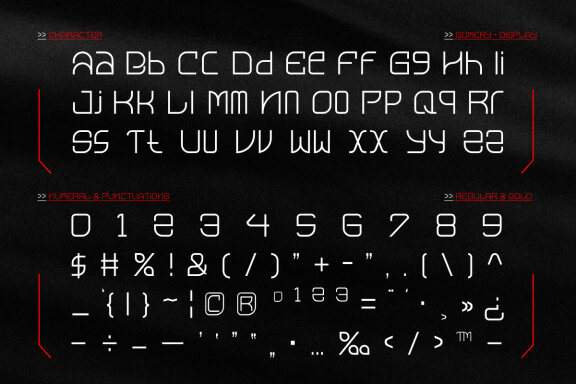 Gomery - Modern Futuristic Display Font