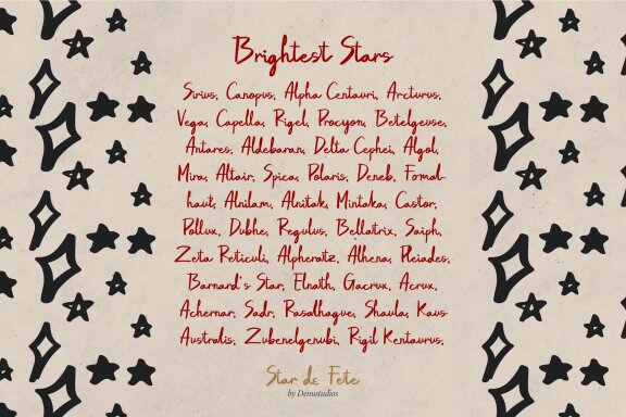 Star de Fete | Handwritten Font