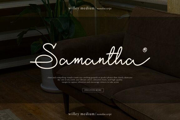 Willey Medium | Monoline Script Font