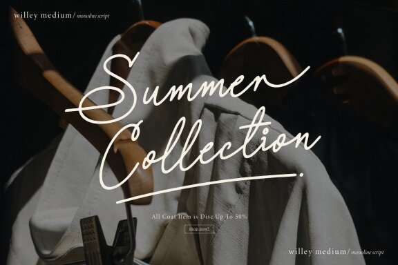 Willey Medium | Monoline Script Font