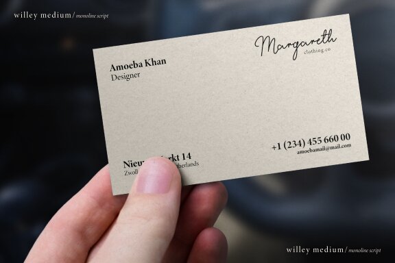 Willey Medium | Monoline Script Font