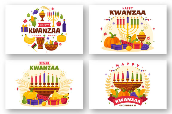 12 Happy Kwanzaa Celebration Illustration