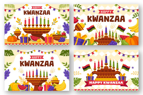 12 Happy Kwanzaa Celebration Illustration