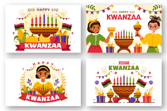 12 Happy Kwanzaa Celebration Illustration