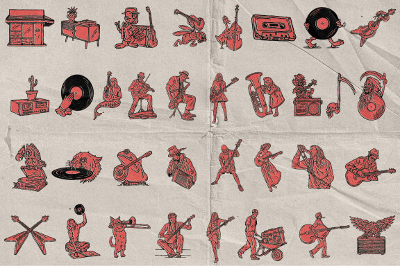 Vintage Music Illustrations & Badges