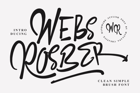 Webs Rosber Clean Simple Brush Font