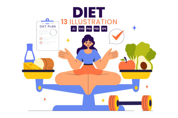 13 Healthy Diet Plan Illustration