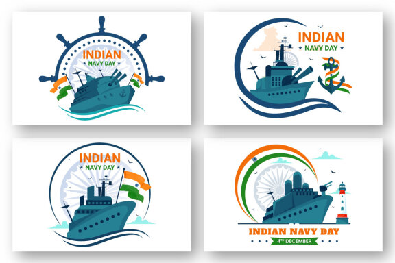 12 Indian Navy Day Illustration