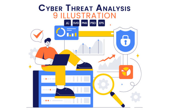 9 Cyber Threat Analysis Illustration
