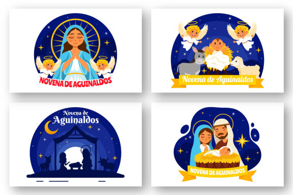 12 Novena De Aguinaldos Illustration