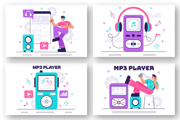 12 MP3 Music Player Illustration