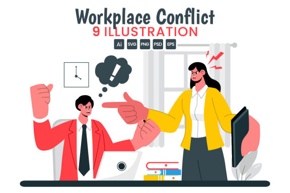 9 Workplace Conflict Illustration