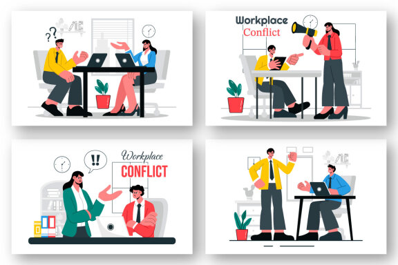9 Workplace Conflict Illustration