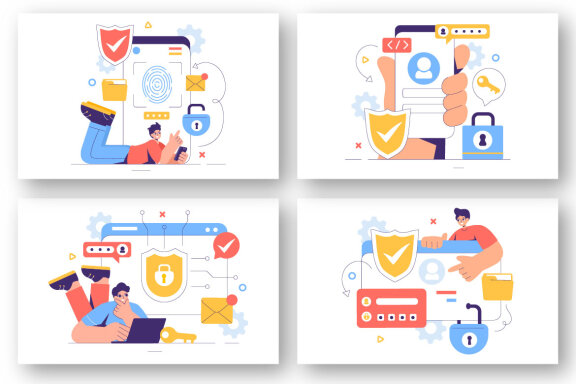 12 Digital Cyber Security Illustration