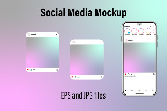 Instagram carousel or slide pages vector mockup