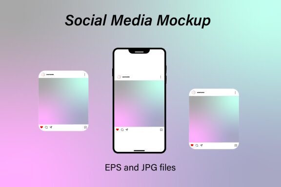 Instagram carousel or slide pages interface vector mockup
