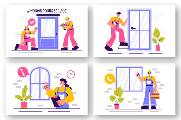 12 Windows and Doors Service Illustration