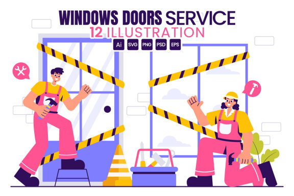 12 Windows and Doors Service Illustration