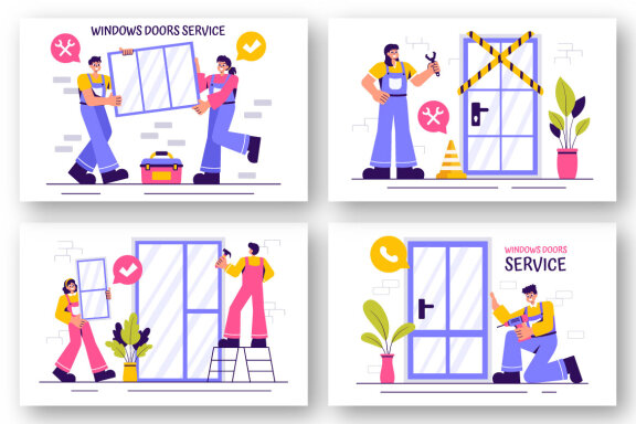 12 Windows and Doors Service Illustration