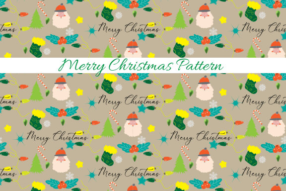Merry Christmas patterns with christmas decoration elements