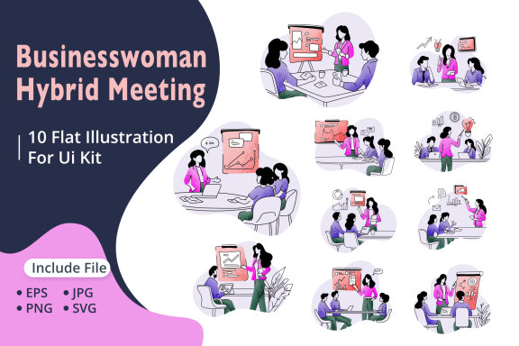 Businesswoman Hosting a Hybrid Meeting