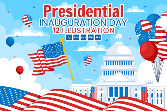 12 Presidential Inauguration Day Illustration