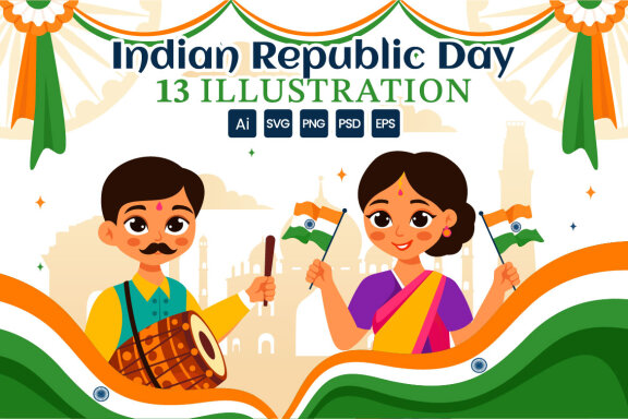 13 India Republic Day Illustration