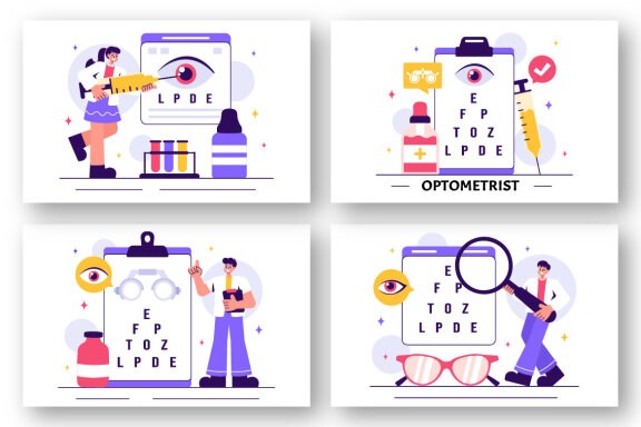 10 Professional Optometrist Illustration