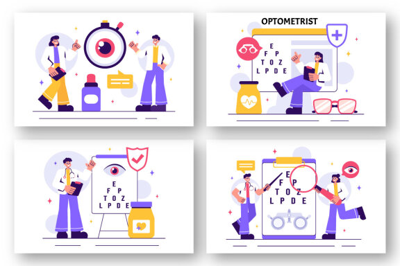 10 Professional Optometrist Illustration