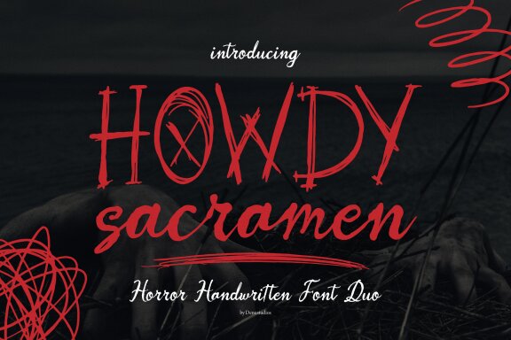 Howdy Sacramen | Horror Handwritten Font Duo