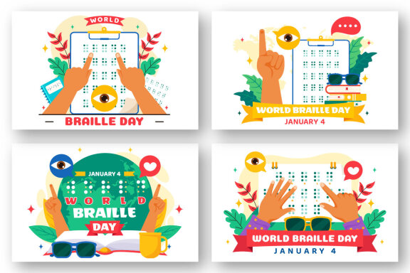 12 World Braille Day Illustration